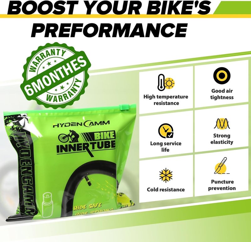 2 Pack 20x2.125/2.40 Bike Tube, 20x2.40 Bike Tube with 35mm AV, Premium Butyl 20x2.35 Tube with 2 Tire Levers, 20x2.125/2.20/2.25/2.30/2.35/2.40 Compatible with MTB, City Bikes by Hydencamm