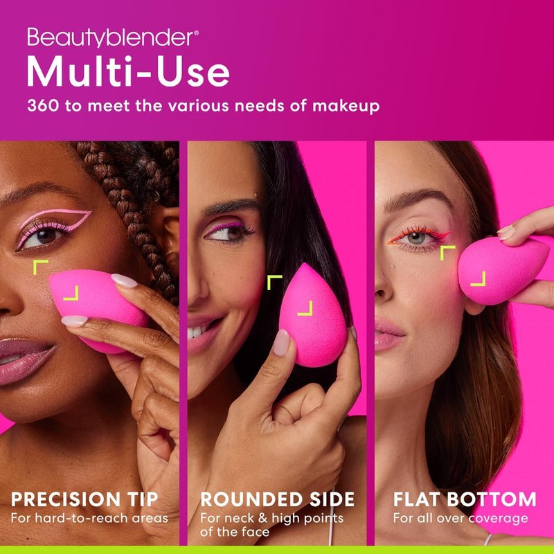 Beautyblender Original Pink Makeup Sponge | Super-Soft Blending Foam for Foundations, Powders and Creams | Reusable & Washable, Vegan & Cruelty-Free, Streak-Free Finish