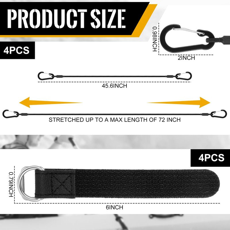 Civaner 4 Pack Kayak Paddle Leash Fishing Lanyard Kayak Fishing Accessories Kayak Paddle Cord Fishing Pole Tether Fishing Rod Straps for Fishing Tools, Rods, Paddles