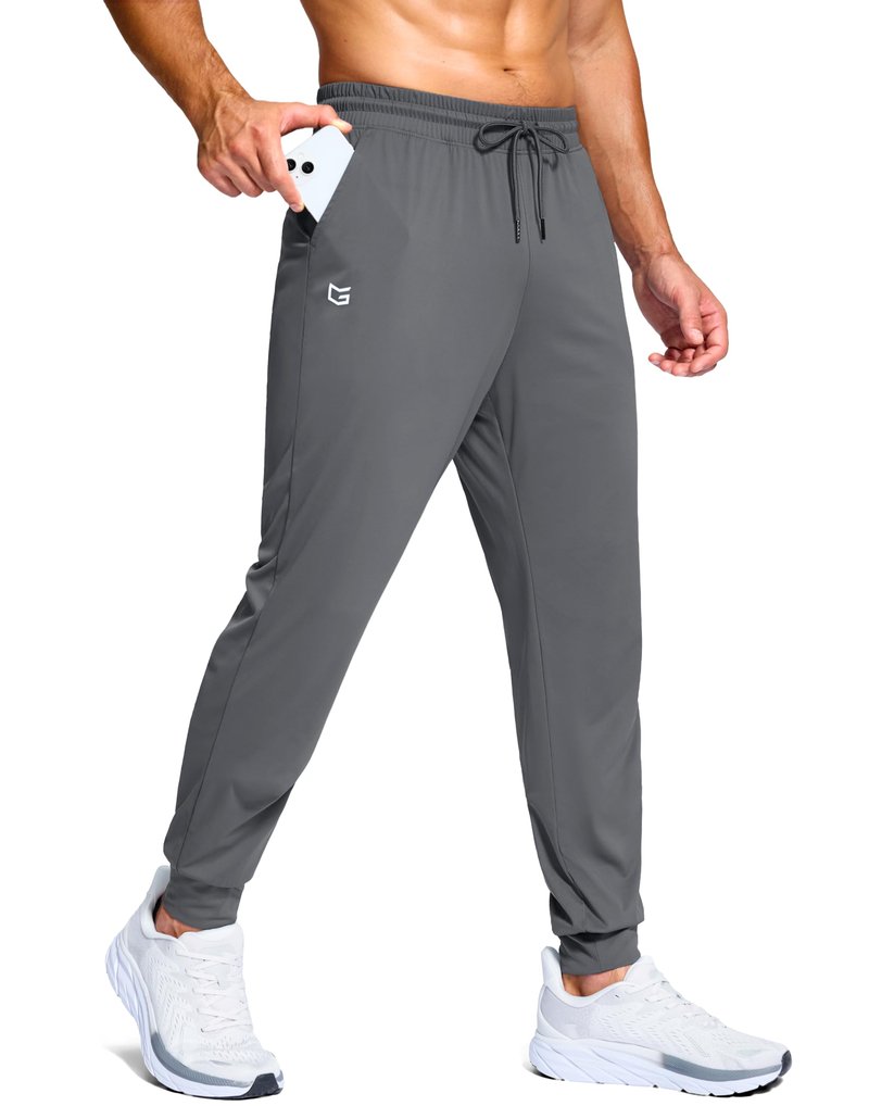 G Gradual Men's Joggers Lightweight Athletic Workout Pants with Pockets Stretch Track Running Sweatpants for Men Gym Sports,Graphite Grey,M