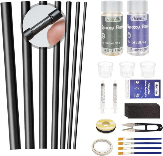 Aventik Fishing Rod Repair Kit - Complete Accessories for Carbon Fiber Pole Maintenance | Fix Broken Rods