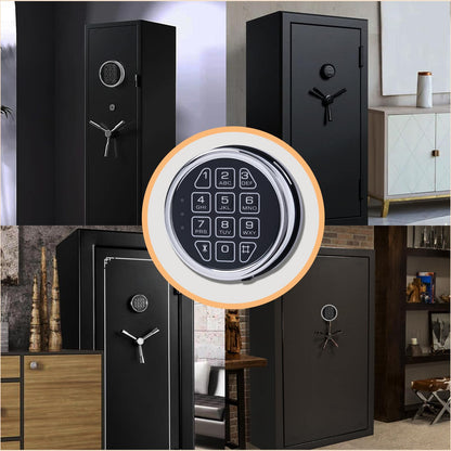 Gun Safe Replacement Lock Chrome Digital Keypad Electronic Lock, Solenoid Safe Lock Mechanism, 14 Pin DIY Safe Lock