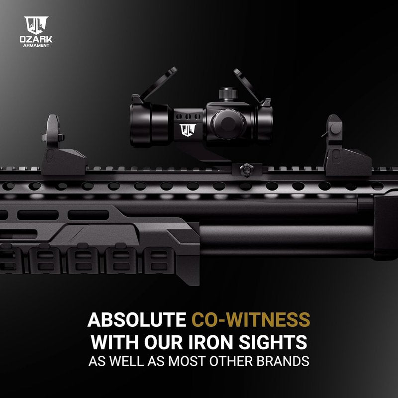 Ozark Armament Flip Up Iron Sights - Durable Rail Mounted Front & Rear Sight Set
