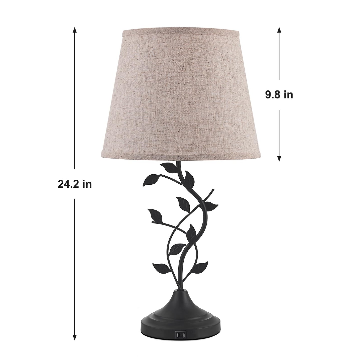 Kakanuo Table Lamp for Bedside, Lamp for Living Room with USB-A and USB-C Charging Ports, Traditional Tall Bedroom Lamp for End Table