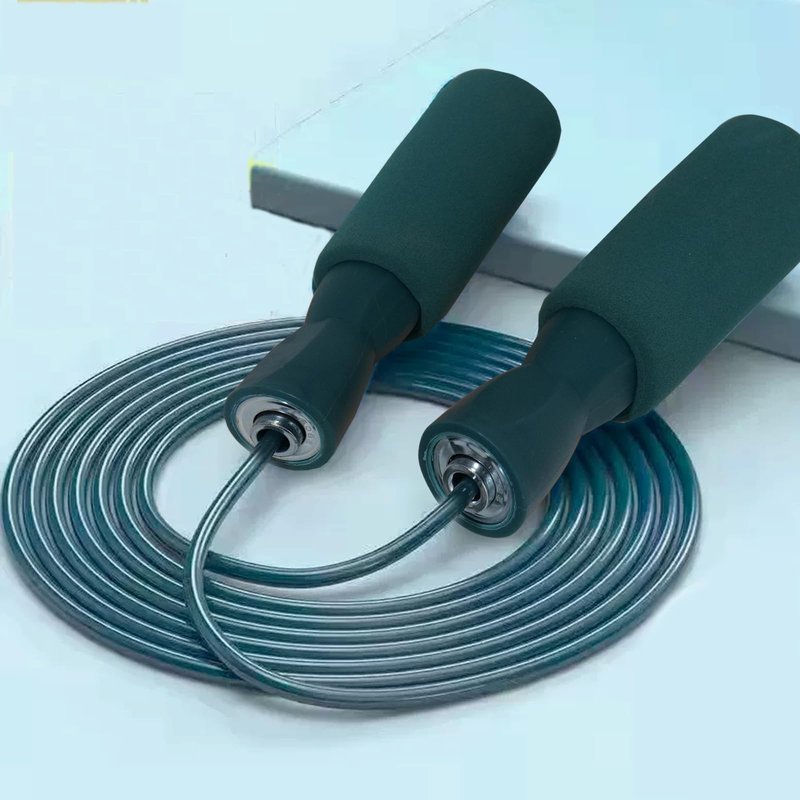 Green Jump rope,Adjustable Skipping Rope with Soft Foam Handles