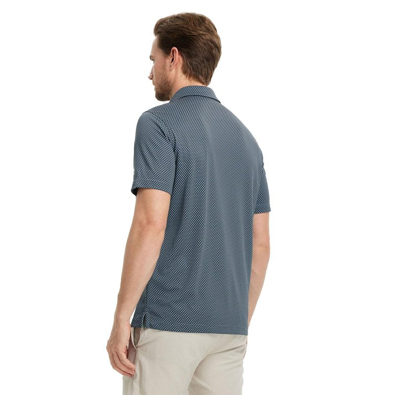 M MAELREG Mens Golf Shirts Moisture Wicking Performance Business Casual Collared Golf Shirts for Men Dry Fit Black/Blue