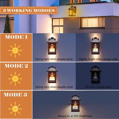 Nodfens Solar Lights Outdoor Garden, Solar Security Lights Outdoor Motion Sensor with 3 Modes, IP65 Waterproof Security Lights Outdoor Motion Sensor Solar Powered for Wall Fence Yard and Front Door