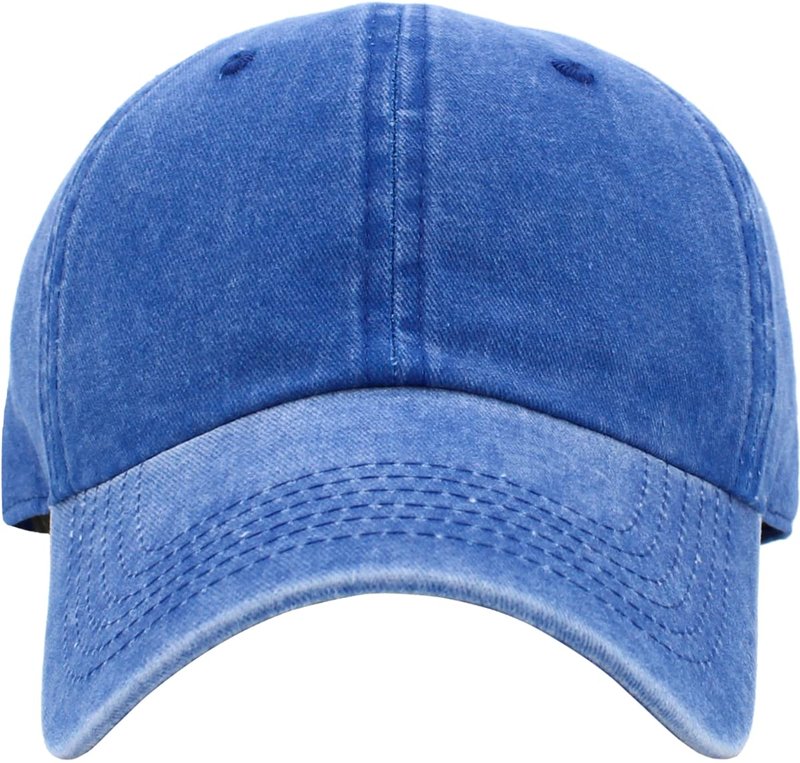 KB-PG-Low Washed Royal Blue Original Classic Low Profile Cotton Hat Men Women Baseball Cap Dad Hat Adjustable Unconstructed Plain Cap