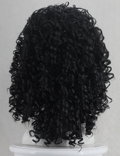 Angelaicos Unisex Wavy Halloween Costume Full Wig Long Dark Brown (Men's Wig)