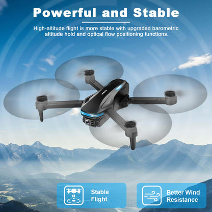Drone with Camera for Adults, HD FPV Drones with Upgrade Altitude Hold, One-Key Take Off/Landing, Voice Control, Headless Mode, 2 Batteries, Toys Gifts for Teen Boys Girls, Beginner