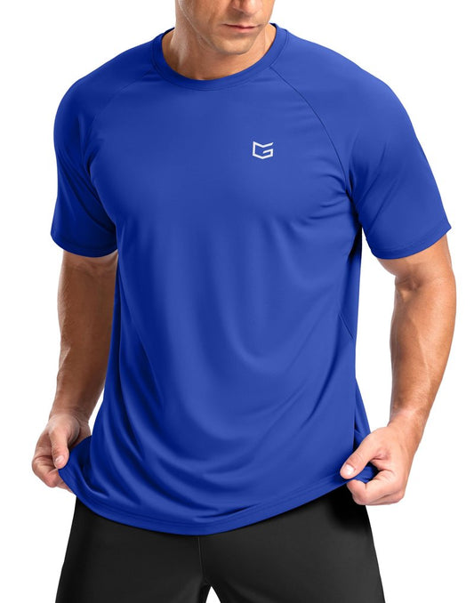 G Gradual Men's Athletic Workout T-Shirts Moisture Wicking Cooling Running Shirts Short Sleeve Performance Tee for Gym Tennis(Royal Blue,XL)