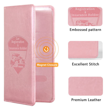 CoBak Car Registration and Insurance Holder - Vehicle Glove Box Car Organizer,Auto Truck Comparment Accessories Case with Magnetic Closure for Essential Document,Driver License,Cards