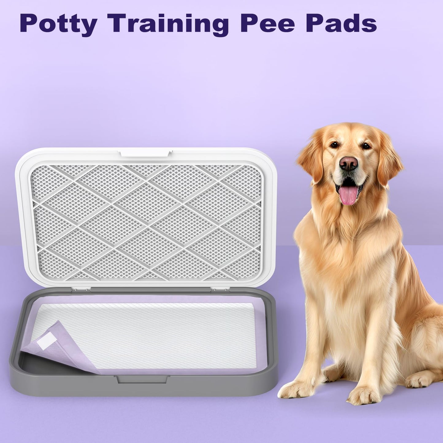 MIZOK Puppy Pads 60x90cm Puppy Traininig Pads Lavender Scented Odor Control Dog Pads Extra Large Super Absorption for Up to 6 Cups Leak-Proof Dog Training Pads with 6 Layers (50 Counts)