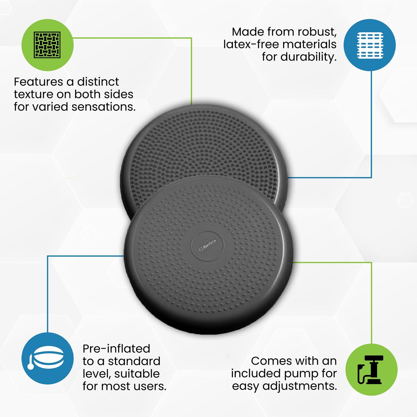 Inflated Stability Wobble Cushion, Including Free Pump/Exercise Fitness Core Balance Disc,Blue,size: 13 inches / 33 cm diameter