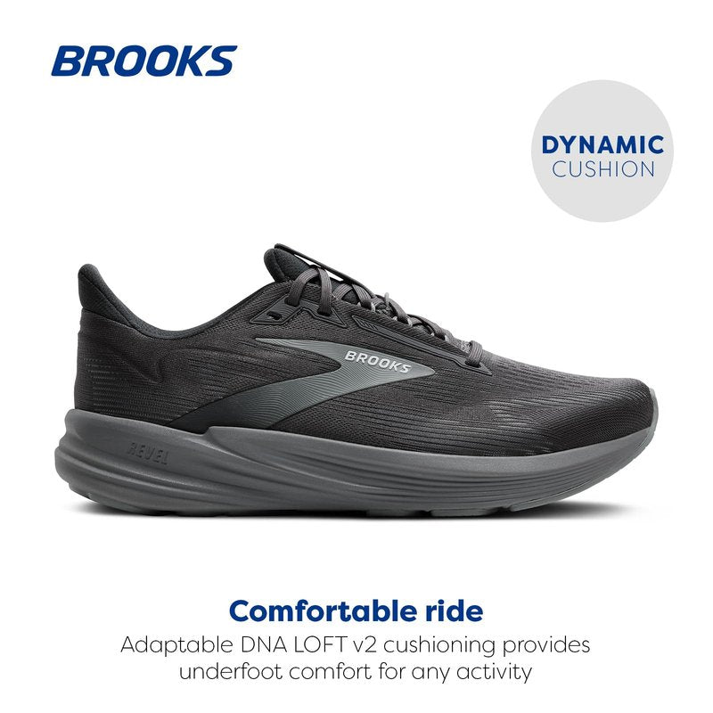 Brooks Men’s Revel 8 Neutral Running & Walking Shoe - Primer Grey/Blackened Pearl - 7 Medium