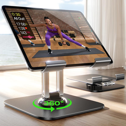 LISEN for iPad Stand Holder Adjustable Tablet Stand for Desk, 2025 for iPad Accessories for Computer Accessories Holder for Desk Kindle Table Mount/Monitor/PS/Switch iPhone 12.9"-4.7" (Sliver)