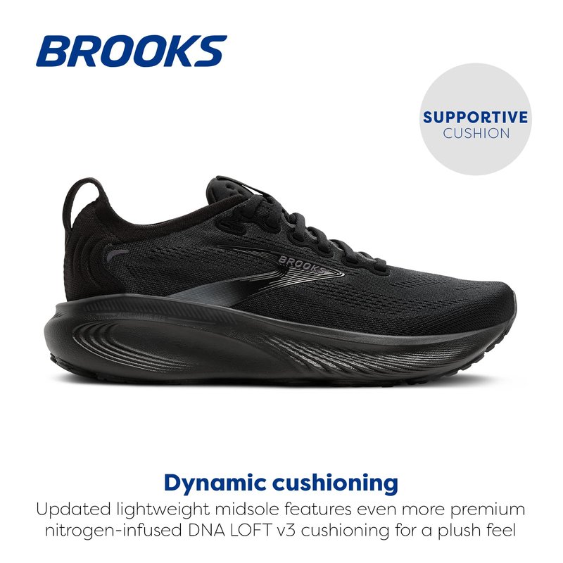 Brooks Women’s Adrenaline GTS 25 Supportive Running & Walking Shoe - Black/Black/Ebony - 12 Wide