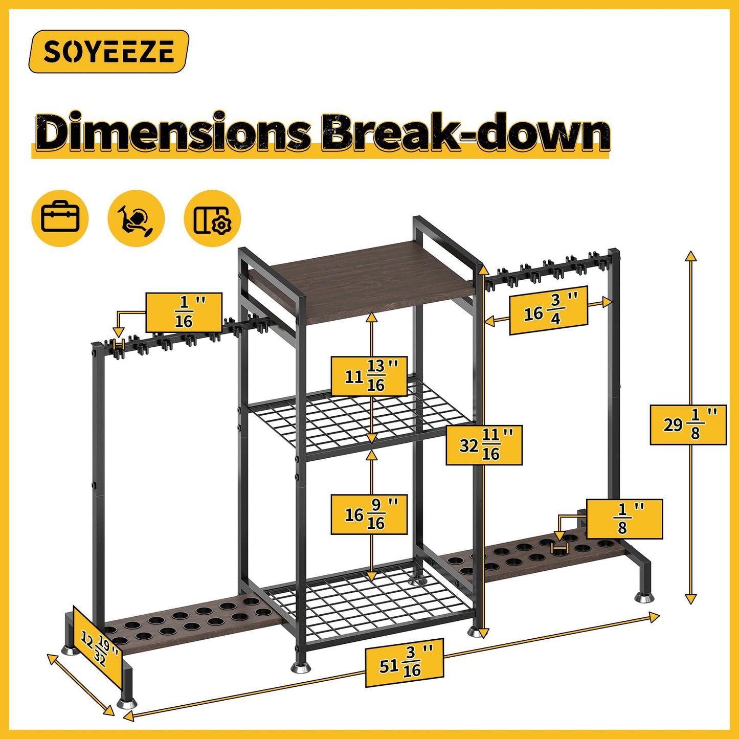 SOYEEZE Fishing Rod Holder for 28 Rods, Ground Stand Fishing Pole Holders for Garage, 3-Sided Vertical Fish Rod Rack for Tackle Box, Fishing Supplies,a Display Fish Gear Storage Gift for Man