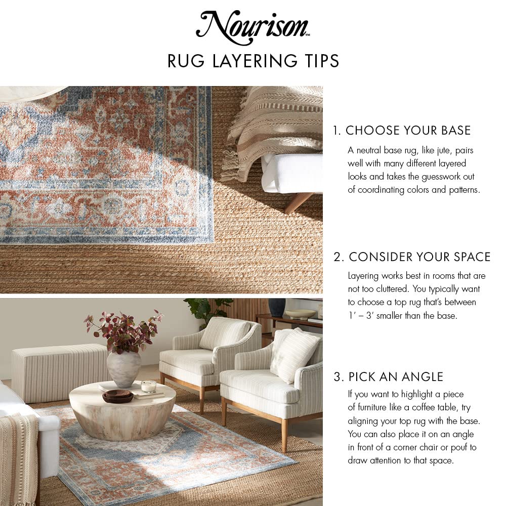 Nourison Home Positano Yellow 8' x 10' Area Rug - Easy Clean, Non Shedding, Bed Room, Living Room, Dining Room, Kitchen (8' x 10')