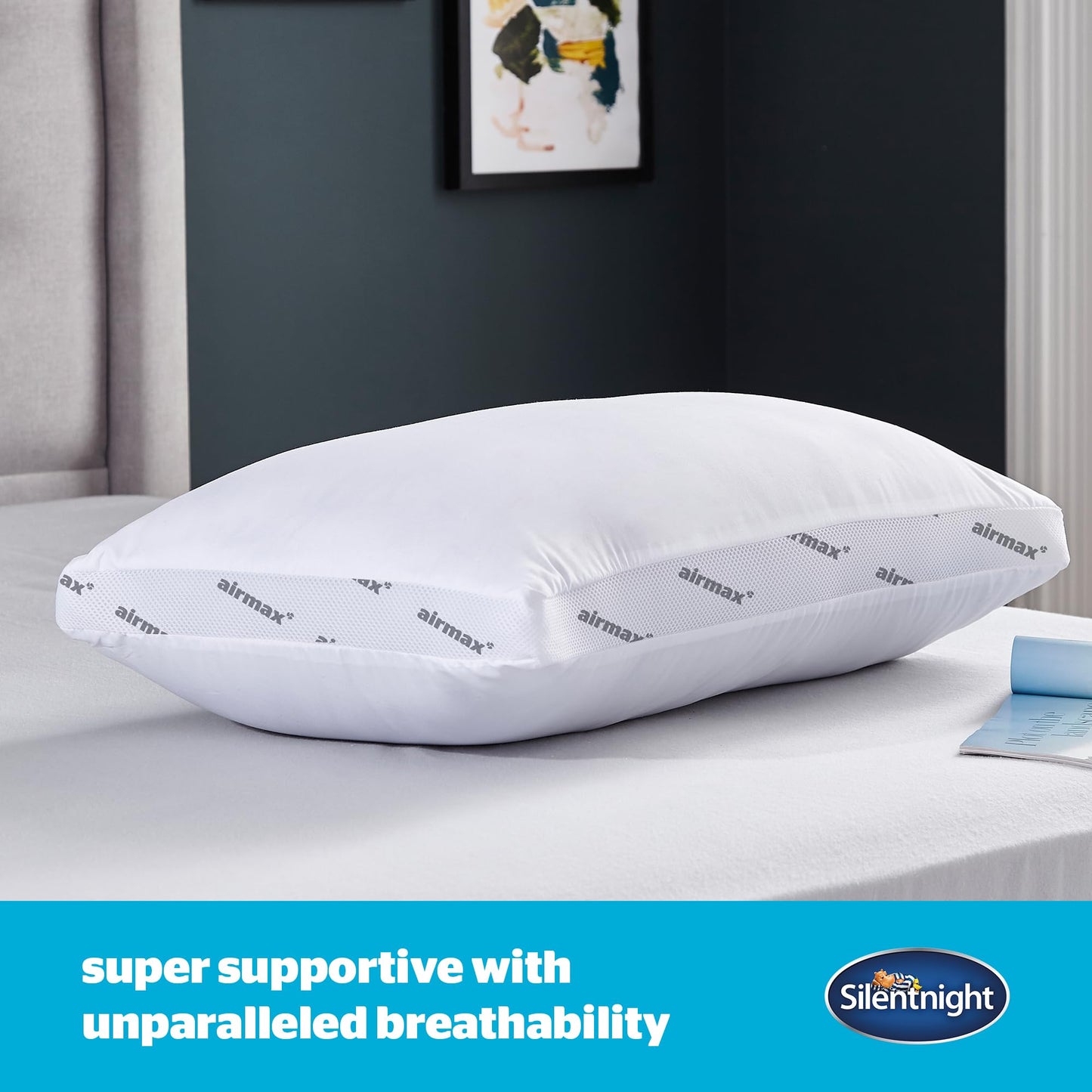 Silentnight Airmax Super Support Pillow - Orthopedic Breathable Cooling Foam Pillow for Neck and Shoulder Pain Relief Hypoallergenic Bed Pillow - Pack of 1, White