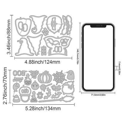 INFUNLY 34pcs Halloween Gnome Metal Die Cuts - Pumpkin Spider Ghost Cutting Dies for Card Making, Scrapbooking, Festival Decor