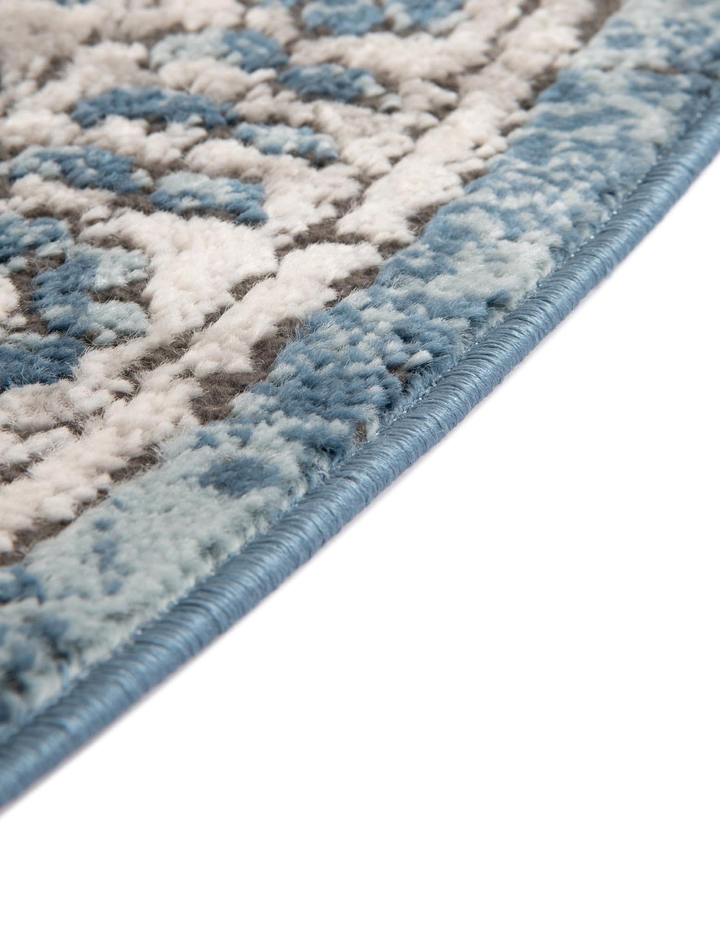 Unique Loom Nyla Collection Area Rug - Smile (6' 1" x 9' Oval Blue/Light Blue)