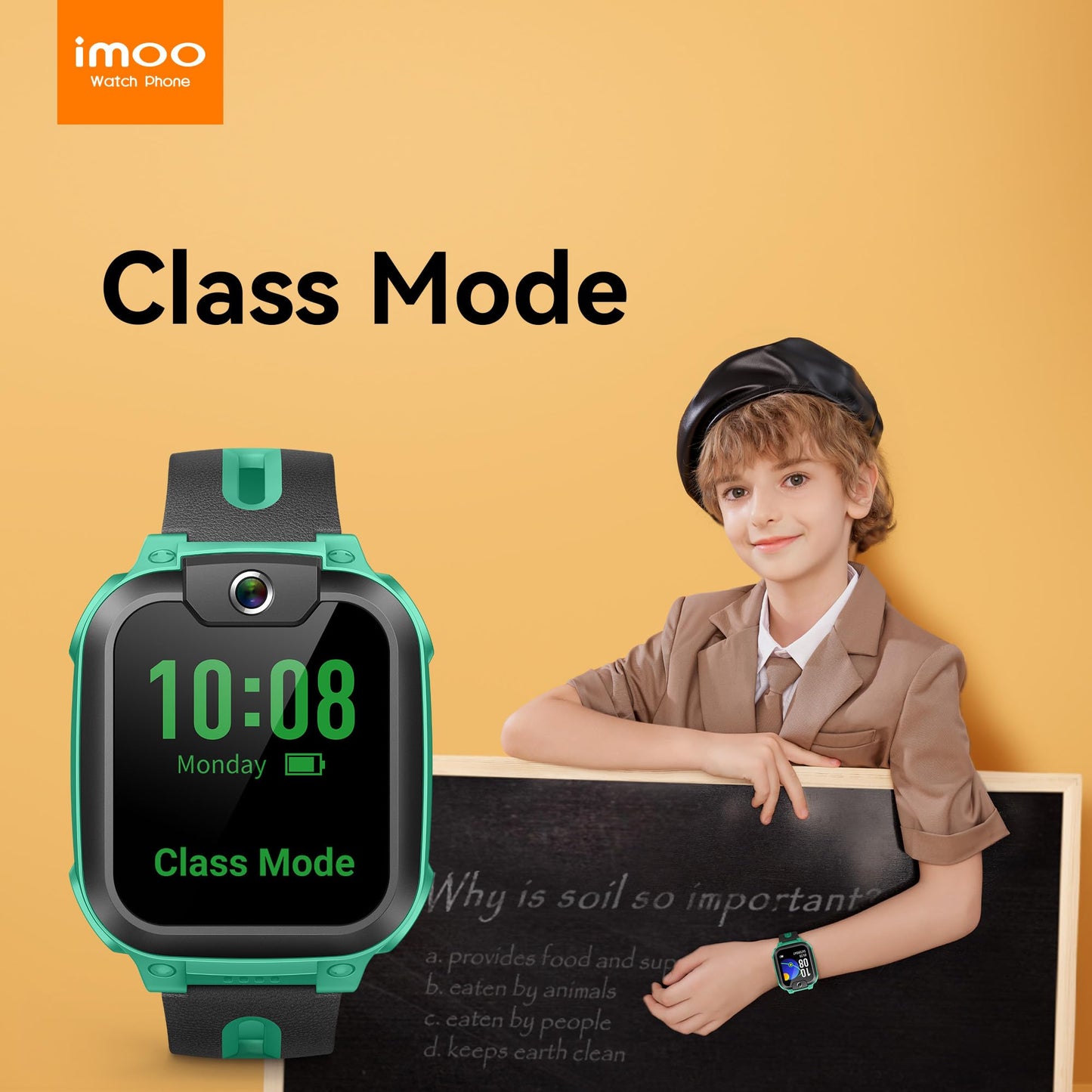 imoo Watch Phone Z1 Kids Smart Watch, 4G Kids Smartwatch with Video and Phone Call Durable, GPS Watch with Real Time Location and IPX8 Water Resistance (Green)