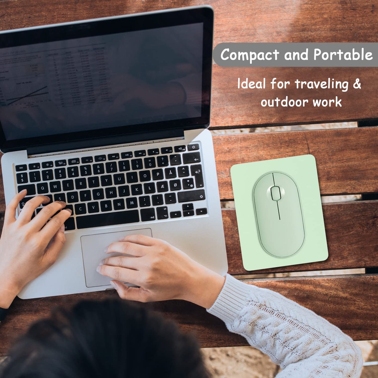 Dapesuom Mouse Pad 5 x 6 Inch With Non-Slip Rubber Base, Waterproof Mat for Women Kids Men, Wireless Mouse Laptops Keyboard Tray Home Office Travel, Lake Green