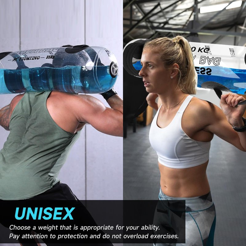 Adjustable Tidal Tank Aqua Water Bag Water Weight Portable Aqua Workout Bag for 33lbs Versatile Water Training aid Equipment Full Body Weight Exercise Equipment for Indoors and Outdoors