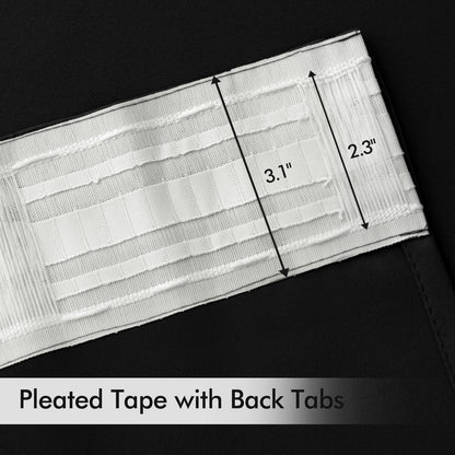 MIULEE 2 Panels Back Tab Blackout Curtains 96 Inch Long for Living Room Bedroom, Halloween Black Rod Pocket/Pinch Pleated Thermal Insulated Room Darkening Light Blocking Floor to Ceiling Curtain/Drape