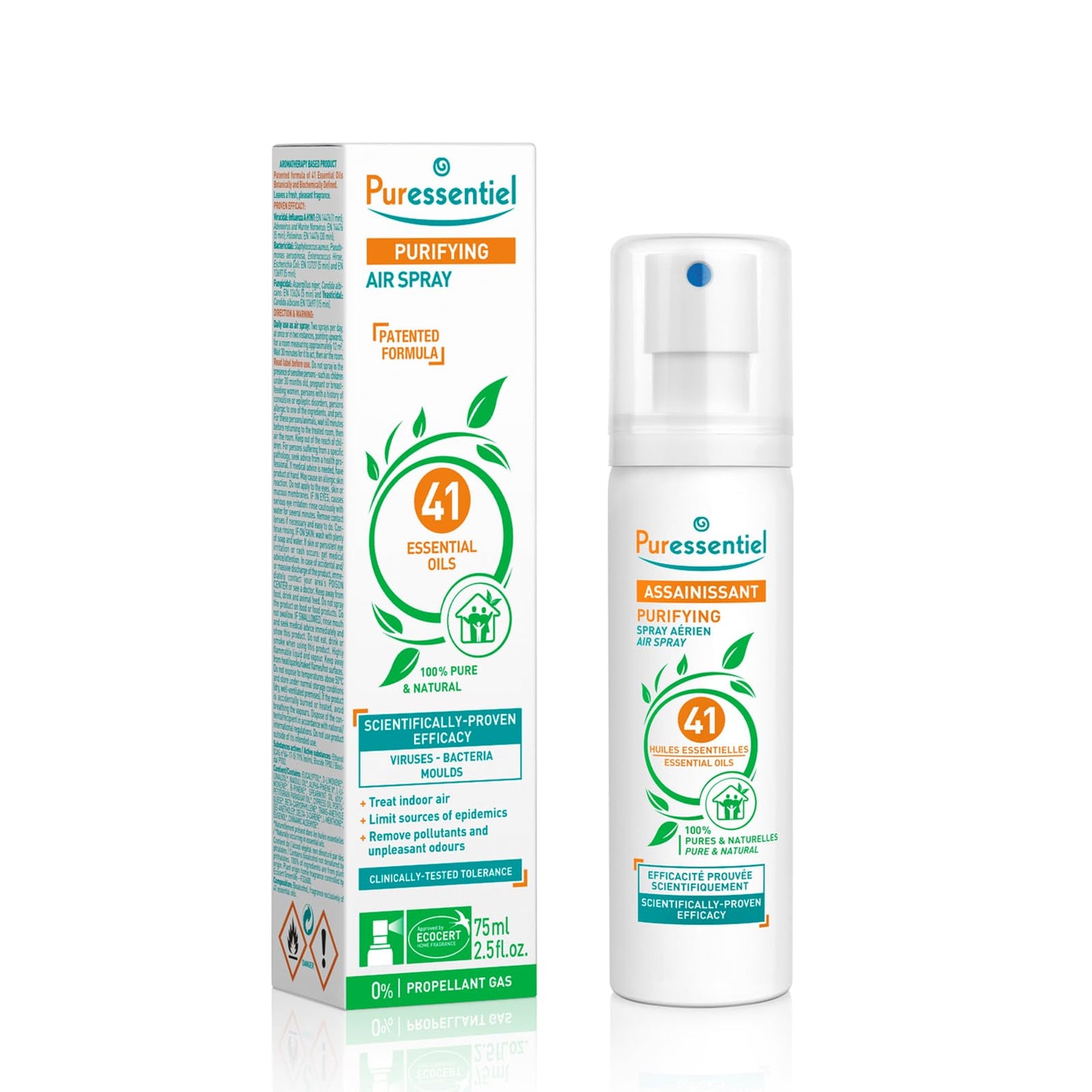 Puressentiel Purifying Air Spray 200 ml – 100% Natural Room Spray – Air Purifier – Air Freshener – Odour Eliminator – Organic Essential Oils – For Your Home, Car & Office – Lasts Over 6 Months