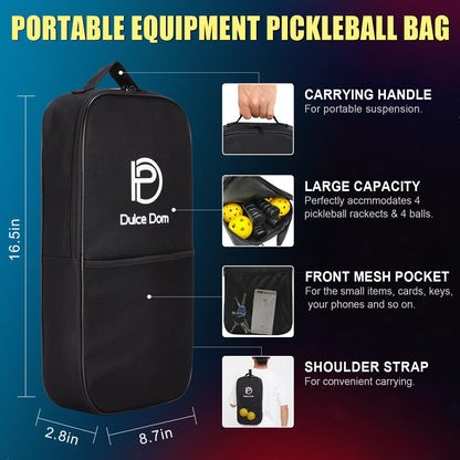 DULCE DOM Pickleball Paddles Set of 4, USAPA Approved Pickleball Paddles Rackets Set, 4 Lightweight Paddles with 4 Pickle Balls and Portable Bag for Beginners Indoor Outdoor Sports