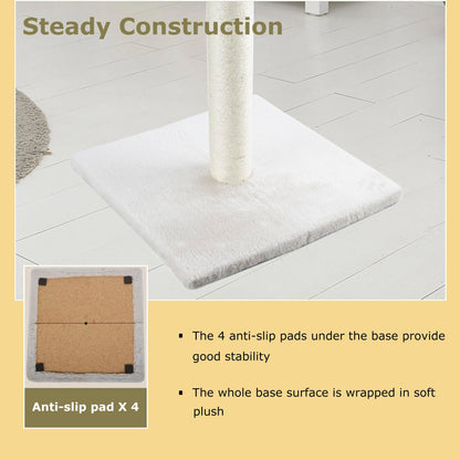 Dimaka Cat Scratcher Scratching Post with Sisal Rope and Soft Plush 29" Tall Beige
