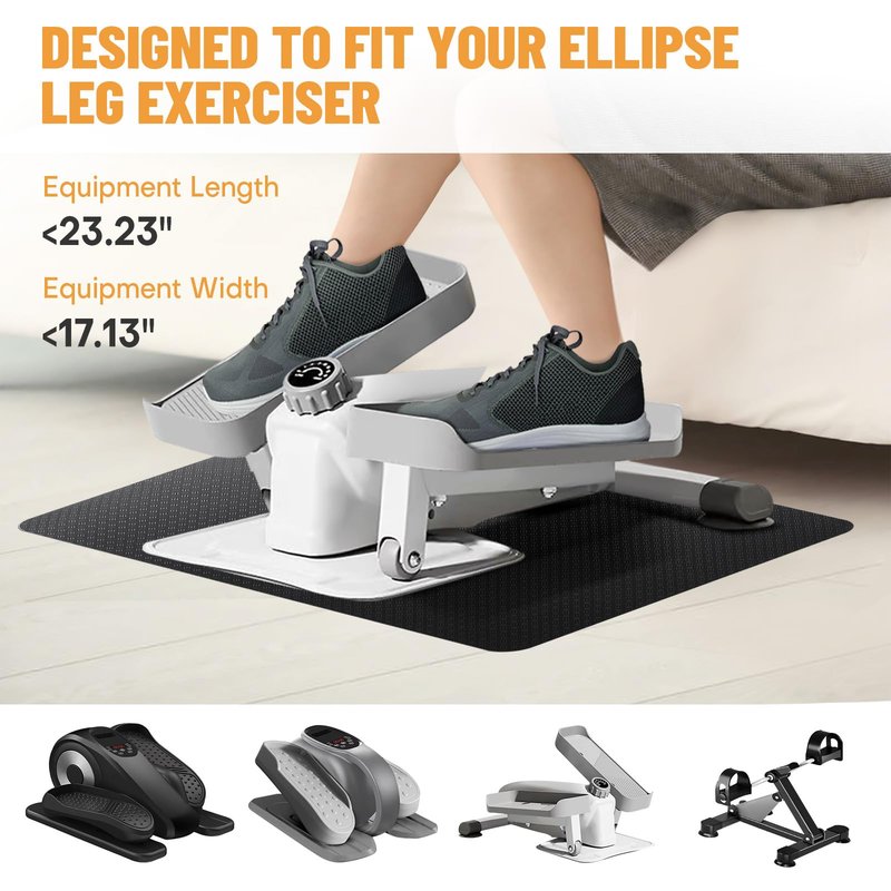 Upgrade Double-Sided Non-Slip Workout Mat for Elliptical Leg Exerciser, Exercise Mat for Under Desk Elliptical Floor Protection
