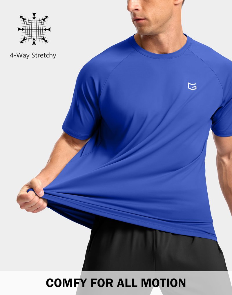 G Gradual Men's Athletic Workout T-Shirts Moisture Wicking Cooling Running Shirts Short Sleeve Performance Tee for Gym Tennis(Royal Blue,3XL)