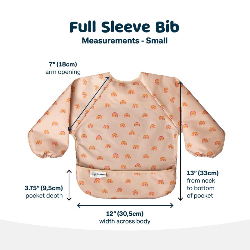 Tiny Twinkle Long Sleeve Bib for Babies & Toddlers | Waterproof Smock Bib for Eating | Machine Washable & Mess-Proof Feeding Essentials | Newborn Shower Gift (Boho Rainbow, 6–24M)