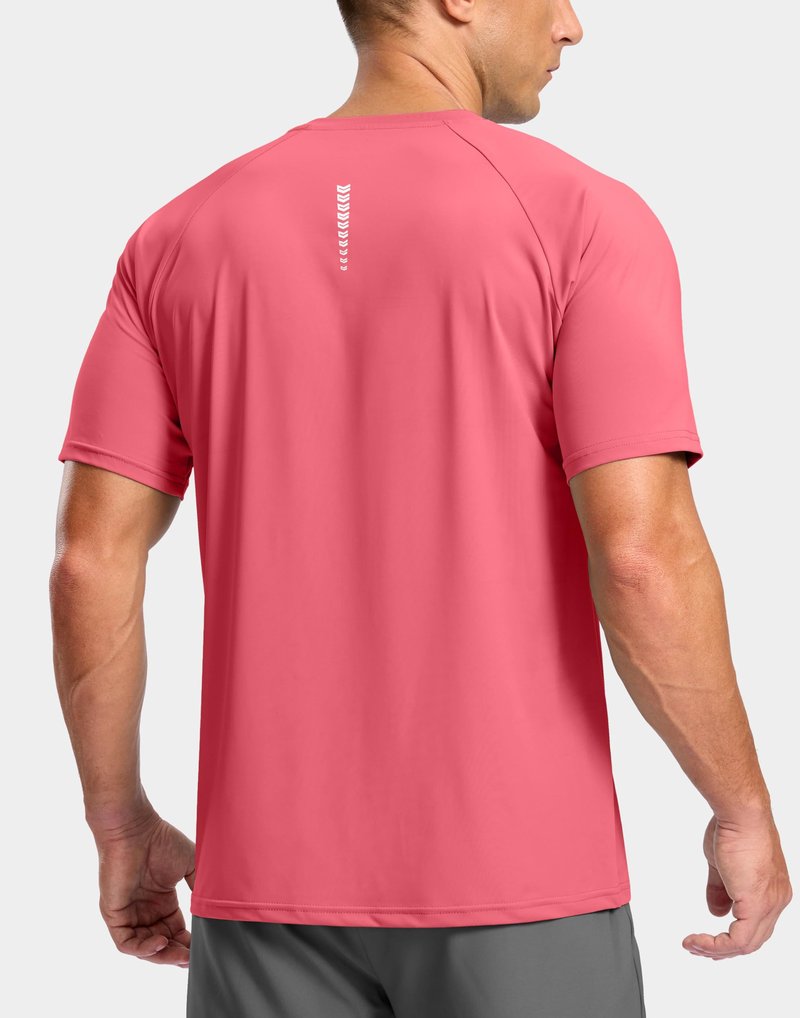 G Gradual Men's Athletic Workout T-Shirts Moisture Wicking Cooling Running Shirts Short Sleeve Performance Tee for Gym Tennis(Pink,XXL)