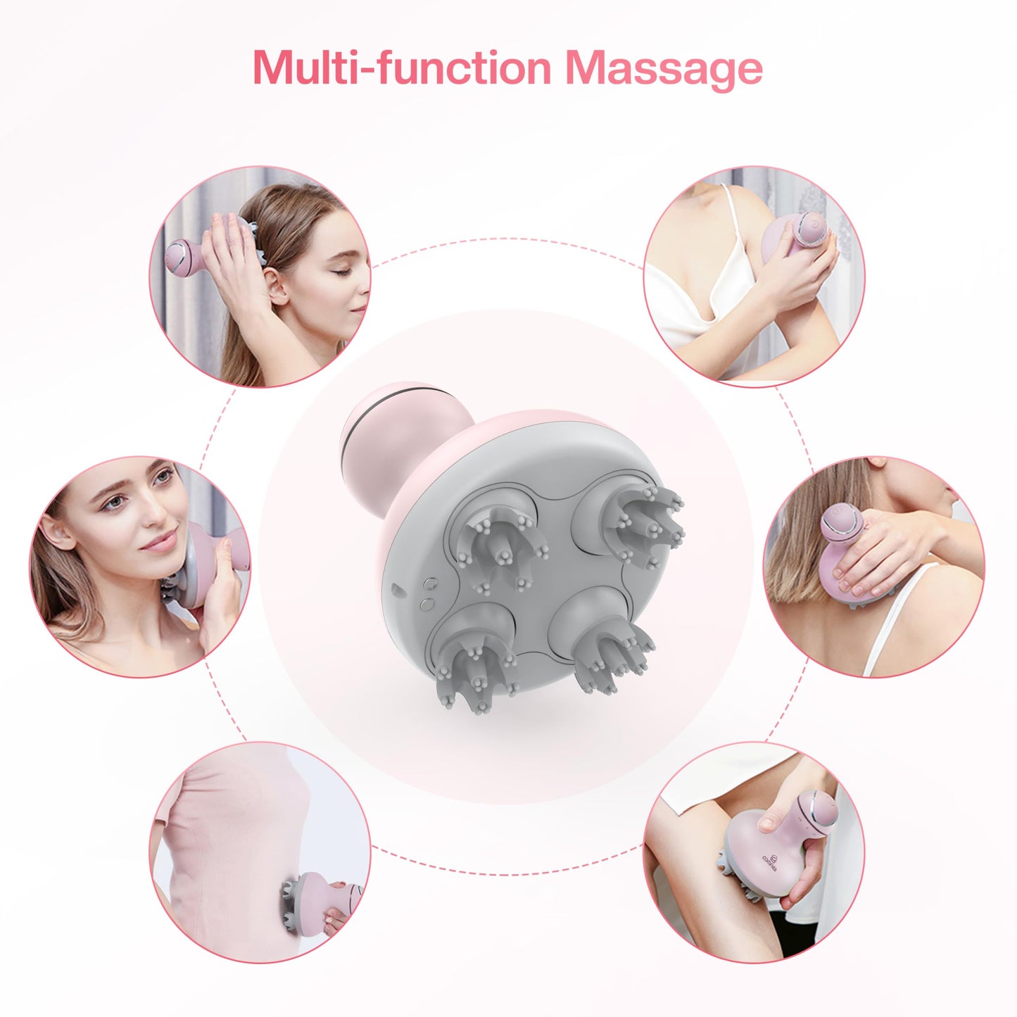 COMFIER Electric Scalp Massager with Mutlti-Modes Vibration, Portable Handheld Head Scratcher for Hair Growth,Waterproof Head Massager for Full Body,Dog Cat Massager for Deep Clean and Stress Relax