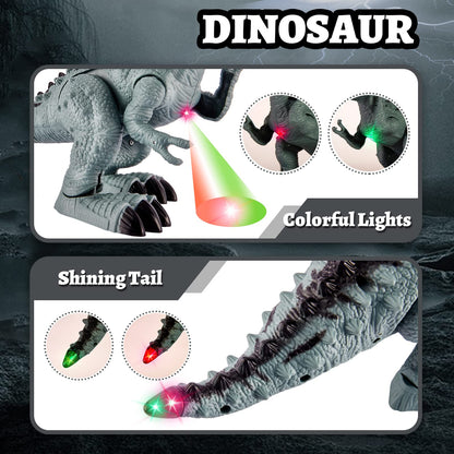 TOEY PLAY Dinosaur with Lights and Sounds, T-Rex Toys, Walking, Realistic Looking, Dinosaurs Gifts for Kids Boys Girls 3 4 5 6 Year Olds