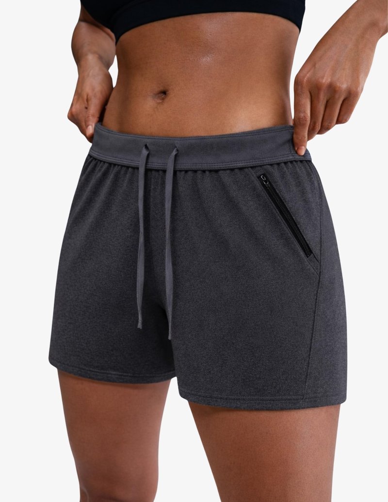 Liberty Imports 1 or 5 Pack Womens Lounge Workout Shorts with Zipper Pockets 5" Inseam Lightweight Athletic Casual Shorts