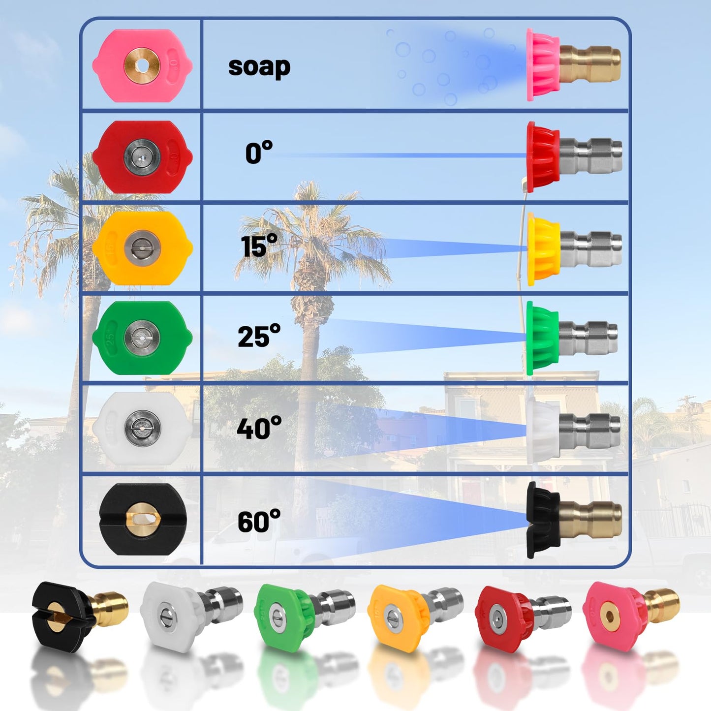 120 Inch Pressure Washer Extension Wand,Upgrade Power Stainless Steel Washer Lance Accessories with 6 Nozzle Tips,30°/90°/120°Curved Rods,Cleaner Tool Replacement