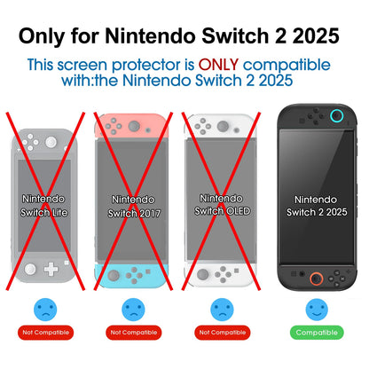 amFilm Auto-Alignment OneTouch for Nintendo Switch 2 Screen Protector [7.9''] 2025 Tempered Glass, Accessories, 30 seconds Installation, Bubble Free, Anti-Scratch, Touch Sensitive, Ultra-Clear [2Pack]