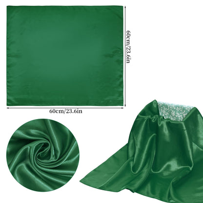 Pistha Chiffon Scarf Square Ribbon Neck Scarf Satin Scarf Handkerchief for Halloween Retro Women Girls Costume Accessory (Dark green, 23.6 * 23.6 inch)