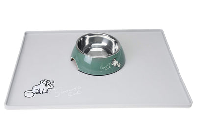 Simon's Cat by Karlie, Simon’s Cat Bowl Mat 40 x 30 x 1 cm,lightgrey