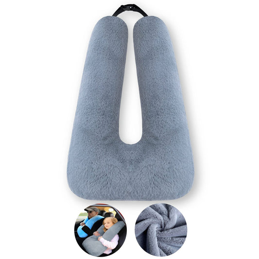 FHSGGP Travel Pillow Car Pillow Kid Car Sleeping The Sleeping Aid for Adults and Kids on Road Trips Kids Travel Pillow Gray