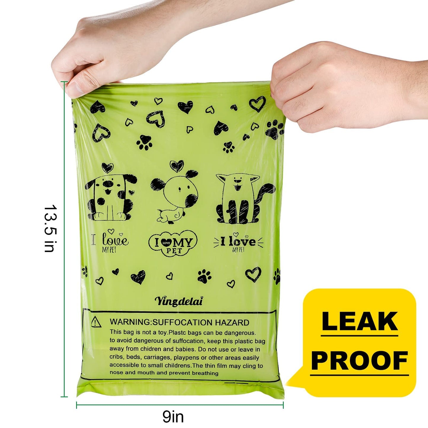 Dog Poo Bags - 540 Counts Biodegradable Poop Waste Bag Refill Rolls for Dogs include 1 Adjustable Dispenser | Scented