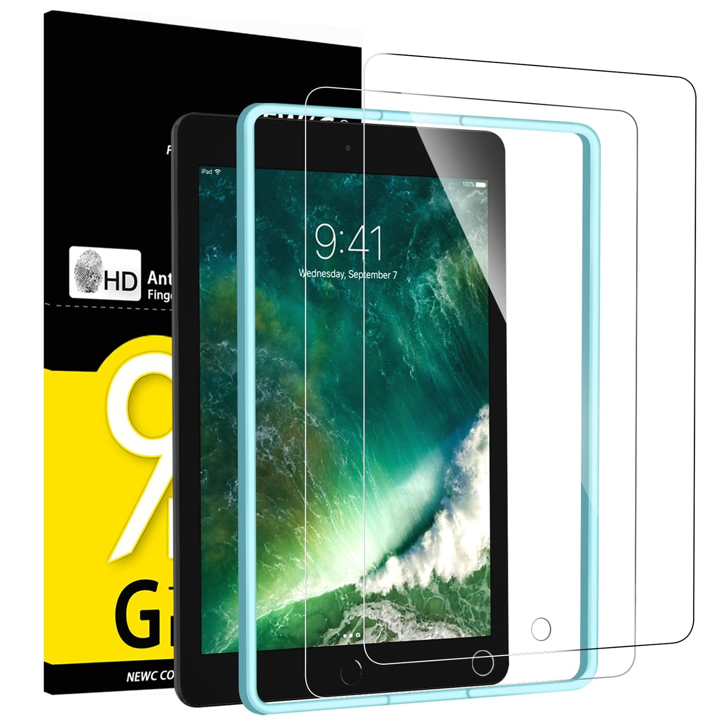 NEW'C 2 Pack Designed for iPad (A16) 11th Generation 2025, iPad 10th Generation 10.9 inches 2022 Screen Protector Tempered Glass, Bubble Free, Ultra Resistant (Easy Installation Frame)