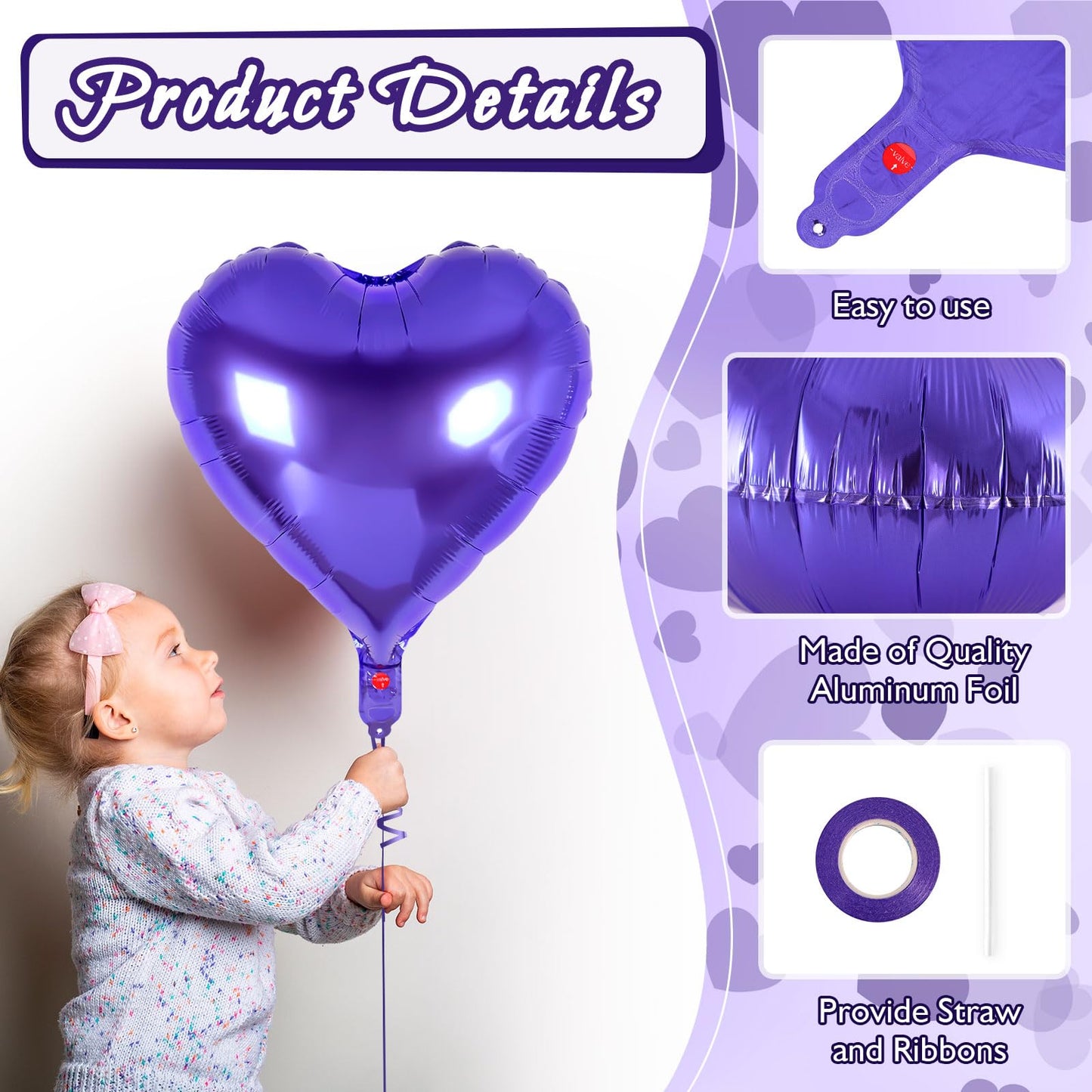 12 Pcs Red Heart Balloons,18 Inch Heart Foil Balloons Love Balloon Valentine Balloon for Birthday Party Wedding Engagement Party Baby Shower Valentine Day Decorations (red)