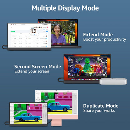 cocopar Portable Monitor 15.6 Inch 1080P Travel Monitor with Speaker HDMI USB-C External Display for Laptop MacBook Surface PC Xbox PS4/5, VESA Mountable, with Cover Stand