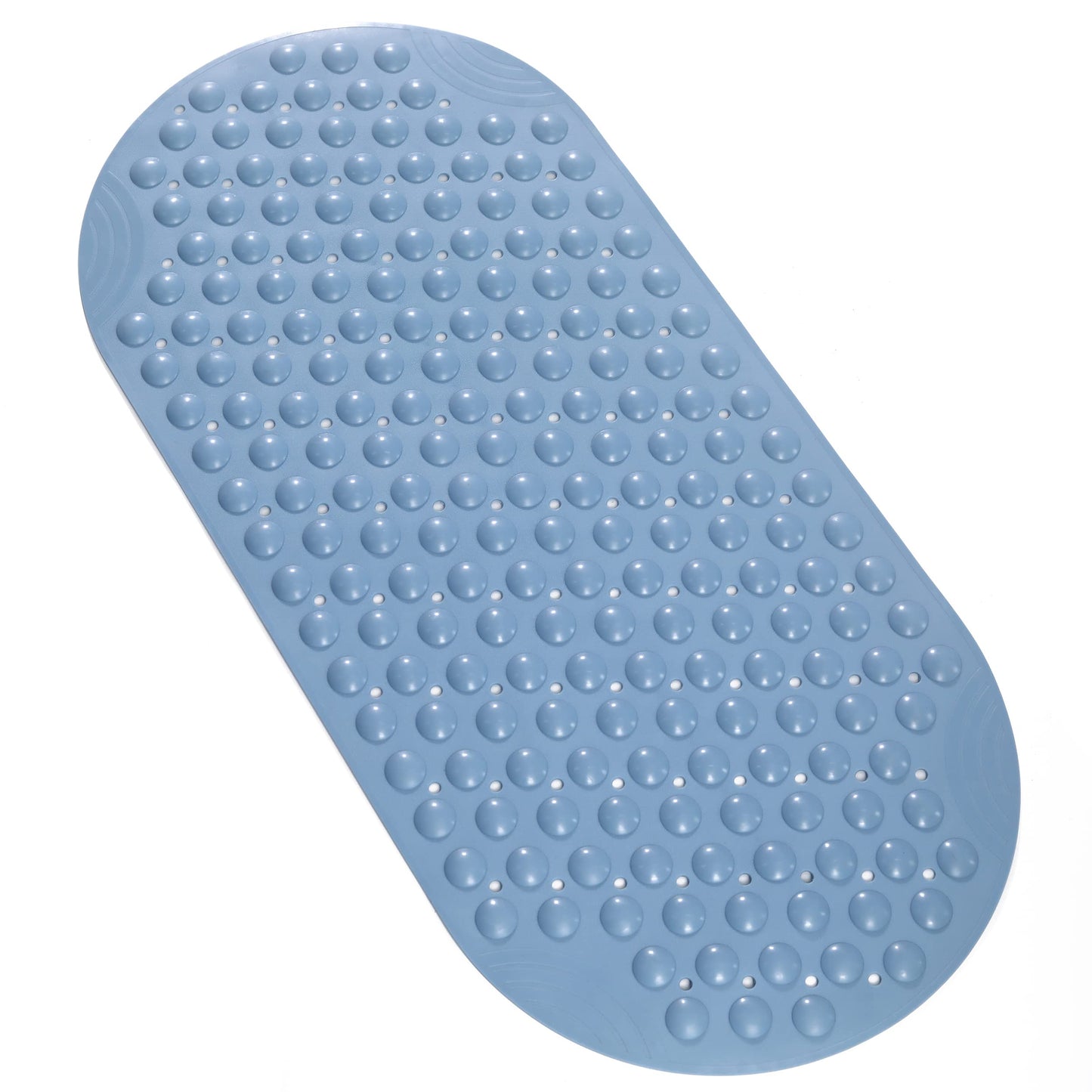Mantto Bathtub Mat Non Slip TPE Bath Mat for Tub Bathroom Bath Tub Shower Mat for Kids Shower Floor Mat, Suction Cups Machine Washable Smooth/Non-Textured Tubs Only 35 x16 (Blue)